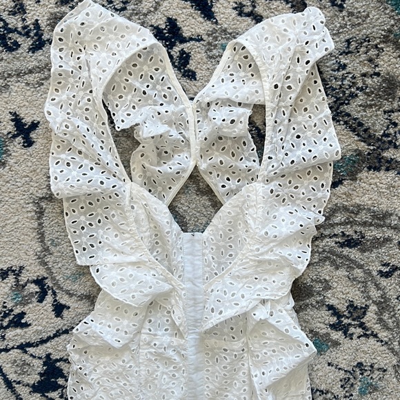 Boohoo White Ruffle Detail Midi Dress - Picture 3 of 7